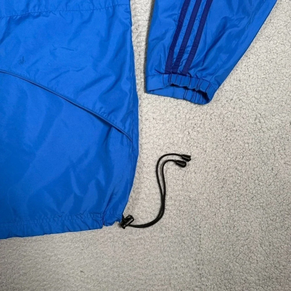 Vintage Adidas Windbreaker Mens XL Blue Pullover Vented Snap Lightweight Logo‎